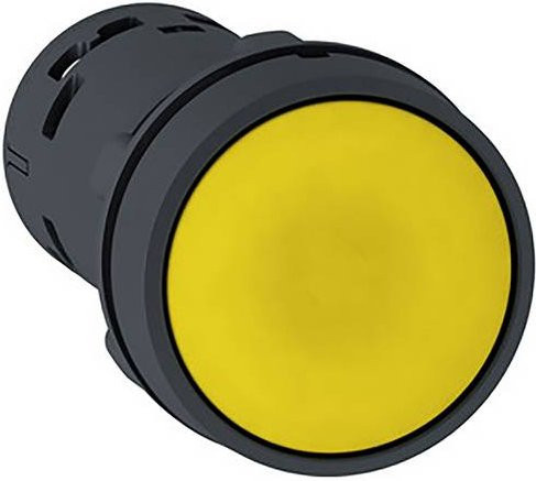 Schneider Electric Harmony XB7 Drucktaster XB7NA81, Kunststoff, Gelb, Ø22mm, 1NO, Schraubklemme - Bild 1