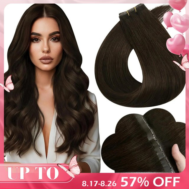 Full Shine Butterfly Weft Haarverlängerungen, Echthaar, Damen, 50g - Bild 1