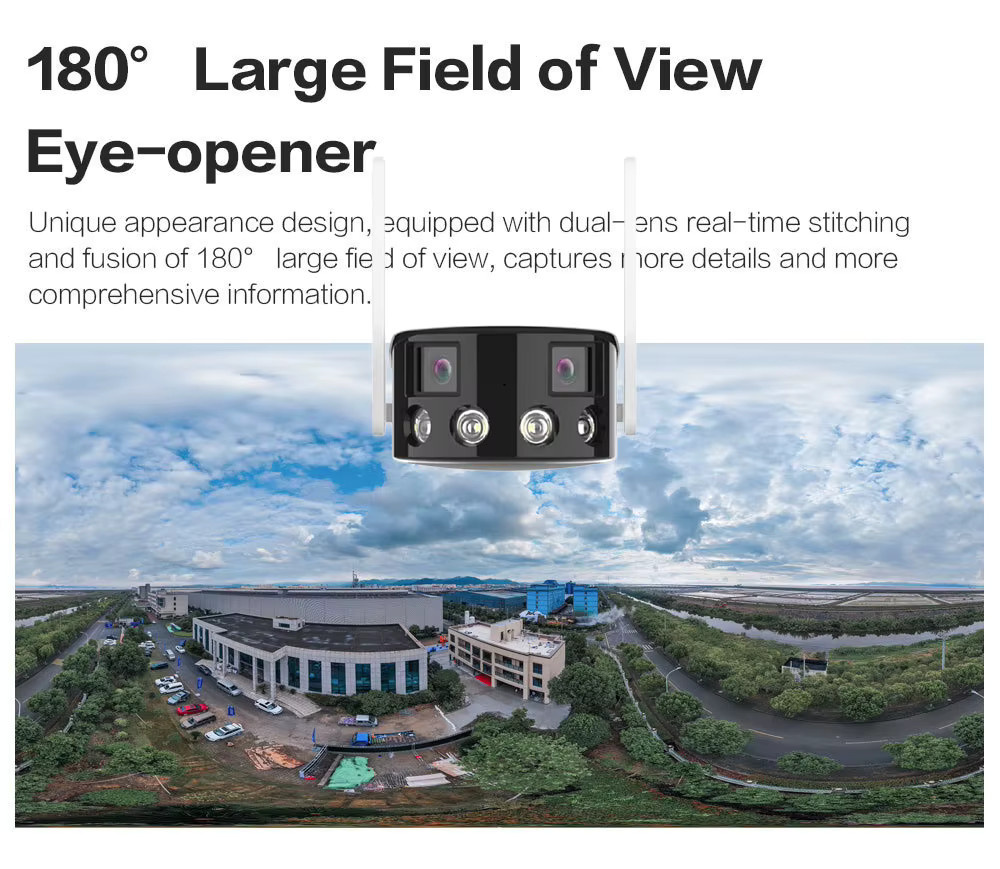 Uzoom 4K Dual-Objektiv WLAN-IP-Kamera mit 180° Ultraweitwinkel Panorama-Sicht, KI-Personenerkennung und Icsee App Unterstützung - Bild 3