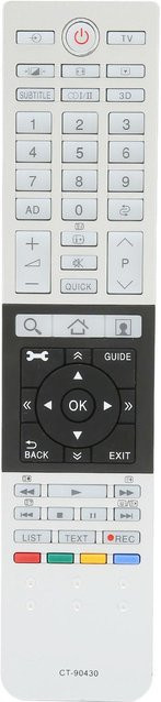 Ersatzfernbedienung kompatibel für Toshiba CT 90430 CT 90429 CT 90427 CT 90428 CT 90444 4K in Weiß - Bild 1