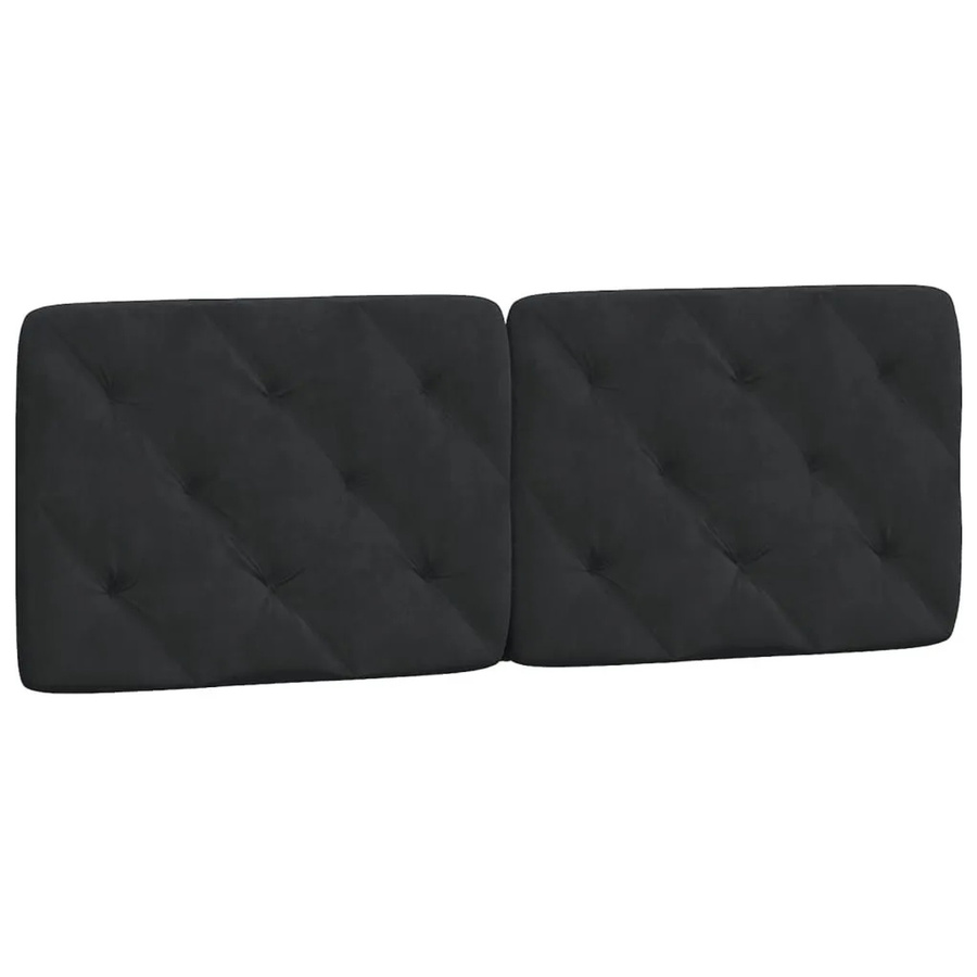 vidaXL Kopfteil-Kissen aus Samt in Schwarz mit Rauten-Heftung, Breite: 120 cm - Bild 2