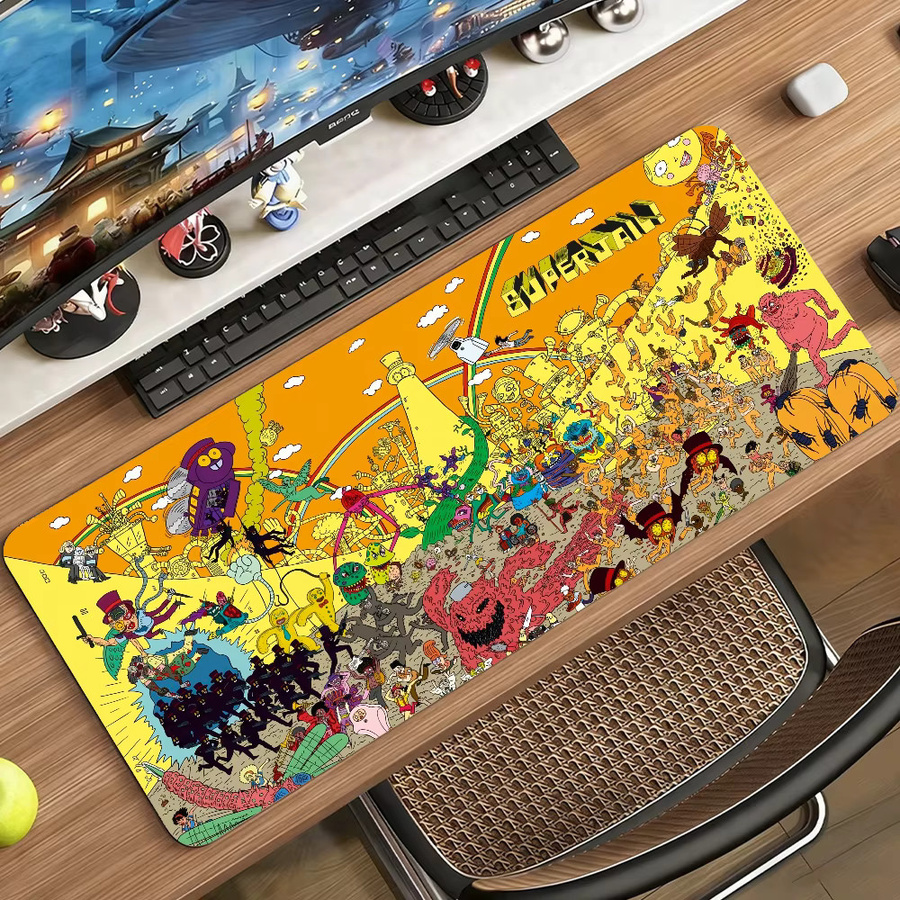 Lustiges Cartoon S-Superjail-S Mauspad in Multicolour, rutschfeste Gummi-Computermatte für Gamer und Büro, große Schreibtischunterlage für Laptop und PC - Bild 5