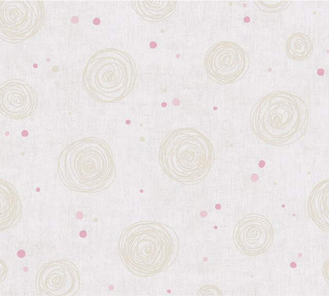 A.S. Création Vliestapete Kreise in Beige-Rosa mit geometrischem Muster, B: 0,53 m x L: 10,05 m - Bild 1