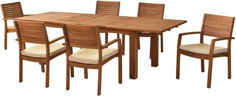 MERXX Gartenmöbel-Diningset Batavia aus Akazienholz, 7-teilig mit 6 Sitzplätzen, braun, ausziehbar - Bild 1