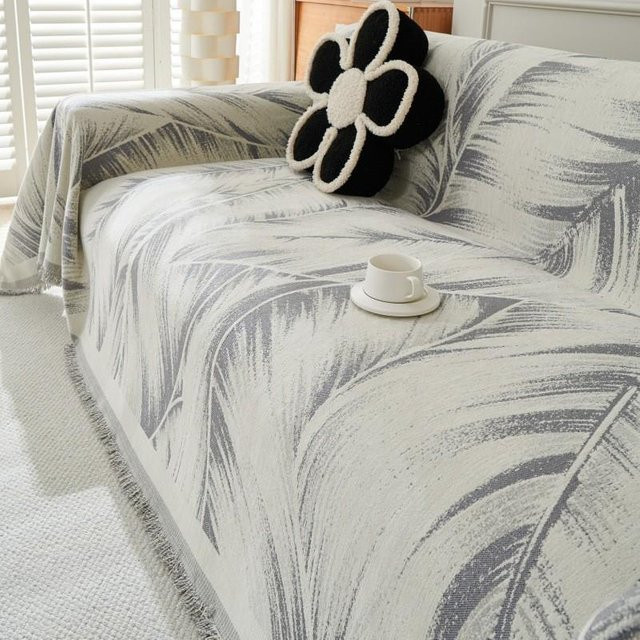 Yiran Furniture Universal Sofabezug aus Polyester, rutschfest und strapazierfähig, grau, B: 180 cm, T: 130 cm - Bild 1