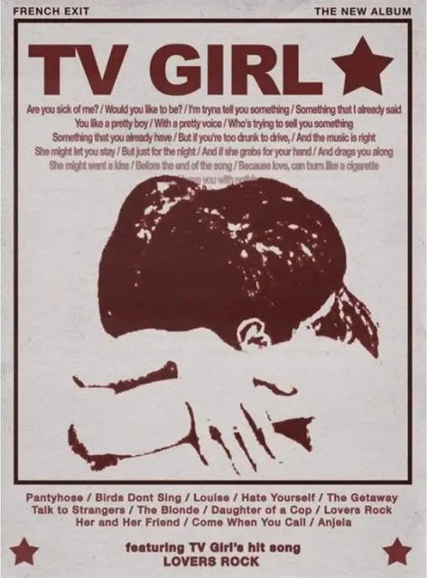 Dopudu Art Museum Tv Girl French Exit Lovers Rock Leinwandposter, Farbe: Weiß, Breite: 21 cm, Höhe: 30 cm - Bild 1