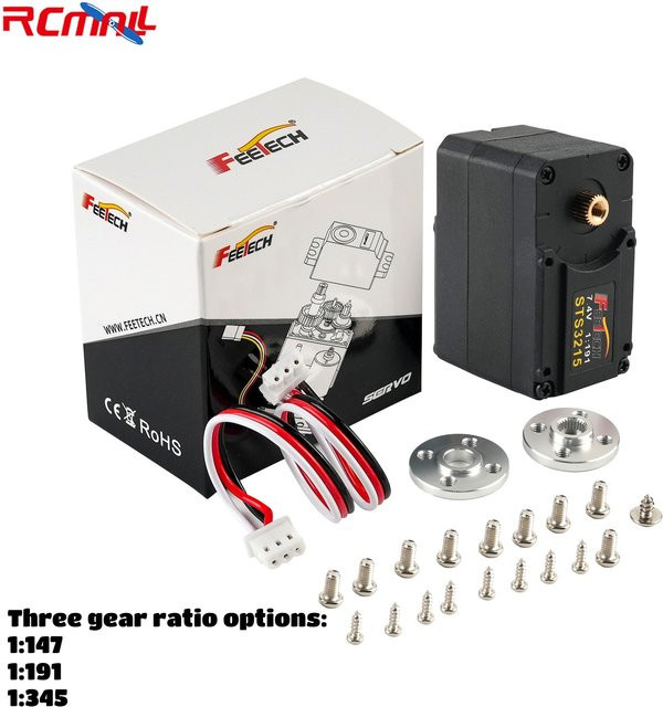 Feetech STS3215 Magnetisches Kodierungsservo 360 Grad Hochpräzises Feedback serieller Bus TTL-Servo in Schwarz - Bild 1
