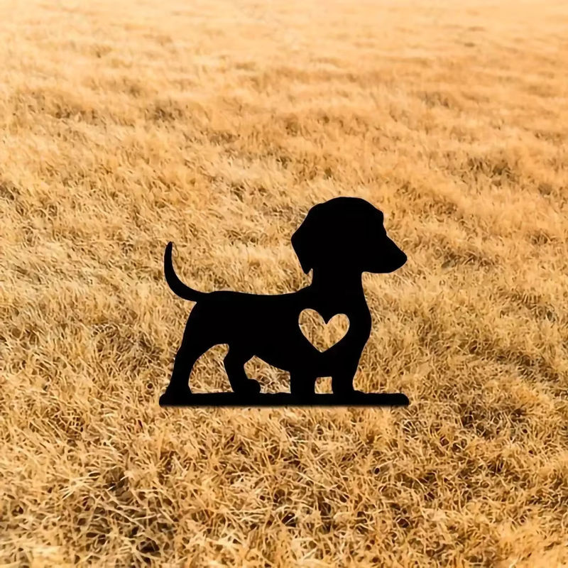 HELLOYOUNG Tiki Hundegartenpfahl aus Eisen in Schwarz als dekoratives Metall-Gartenschild - Bild 4