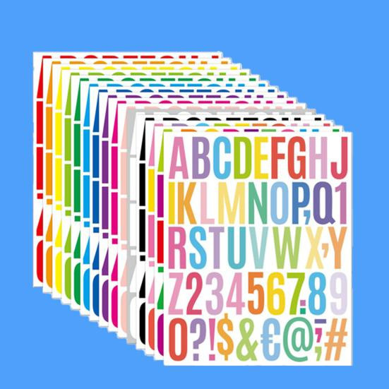 500 Stück selbstklebende Buchstabenaufkleber von Amusedly in Gelb, wasserfeste PVC Alphabet-Aufkleber mit 2 Zoll Größe - Bild 3