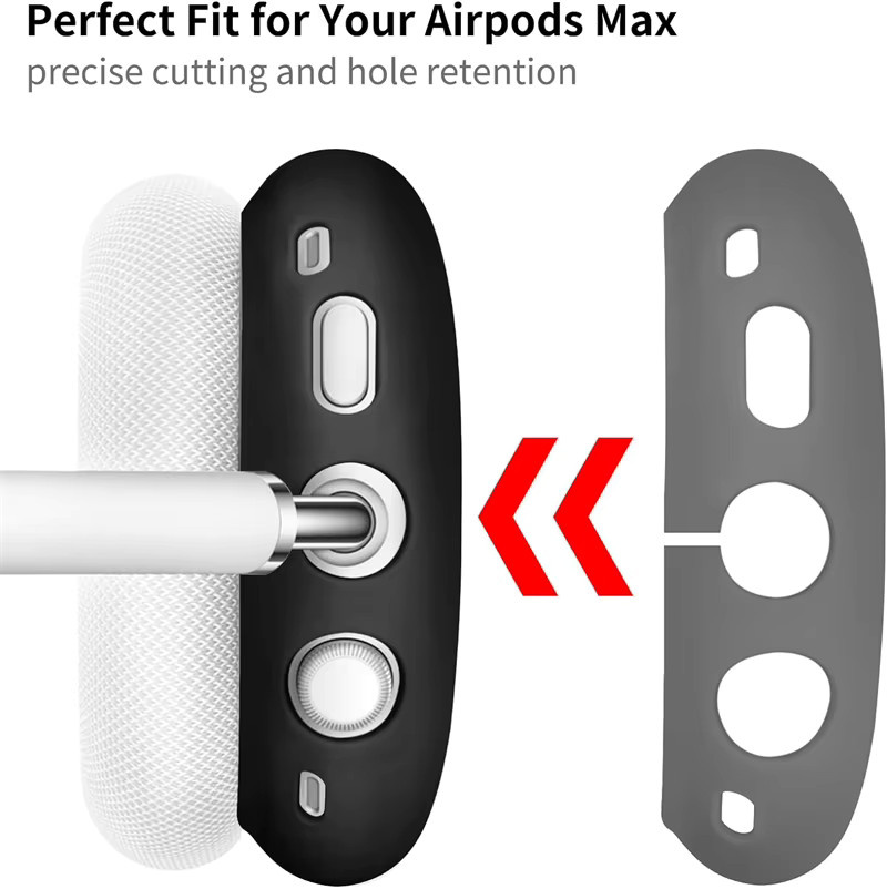 3-in-1 Silikon-Hautschutz-Hülle für Apple AirPods Max in Blau und Schwarz, kratzfest und stoßfest - Bild 5