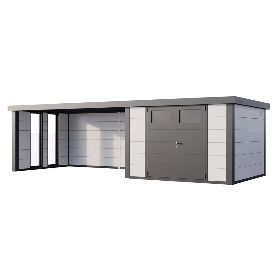 Telluria Gerätehaus Classico Weiß mit Lounge XL Links und Fenster, B/H/T: 782 x 219 x 318 cm - Bild 2