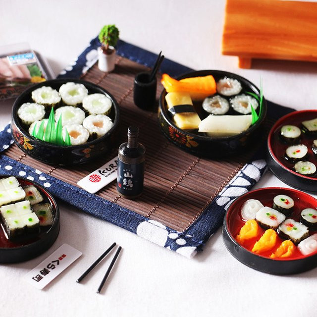 Japanese Sushi Reis, Puppenhaus Dekor, Zubehör, Bunt / Mehrfarbig - Bild 1