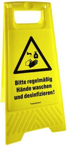 Active Workplace Hygiene-Warnaufsteller Bitte Hände desinfizieren in Gelb - Bild 1