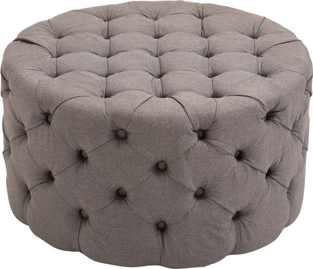 TPFLiving Sitzhocker Darcy Stoff XL in Taupe - Bild 1