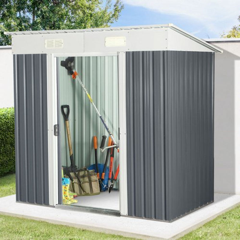 Home Deluxe Geräteschuppen BOHIO aus Metall in Grau oder Anthrazit - Bild 6