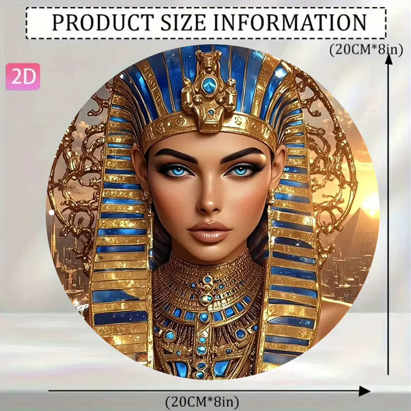 CIFBUY Nofretete Wandkunst Ägyptisches Metallschild Gold, B/H: 20,3 x 20,3 cm - Bild 2