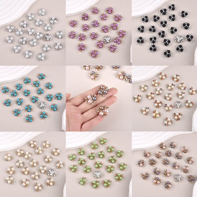 20 Stück Blumenförmige Flatback-Strass Perlen aus ABS-Harz in Multicolour für DIY Schmuck und Kleidung Dekoration - Bild 1