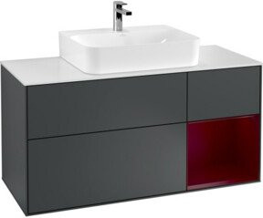 V&B Waschtischunterschrank Finion in Mattblau lackiert, Breite: 120 cm, Höhe: 60,3 cm, Tiefe: 50,1 cm - Bild 1