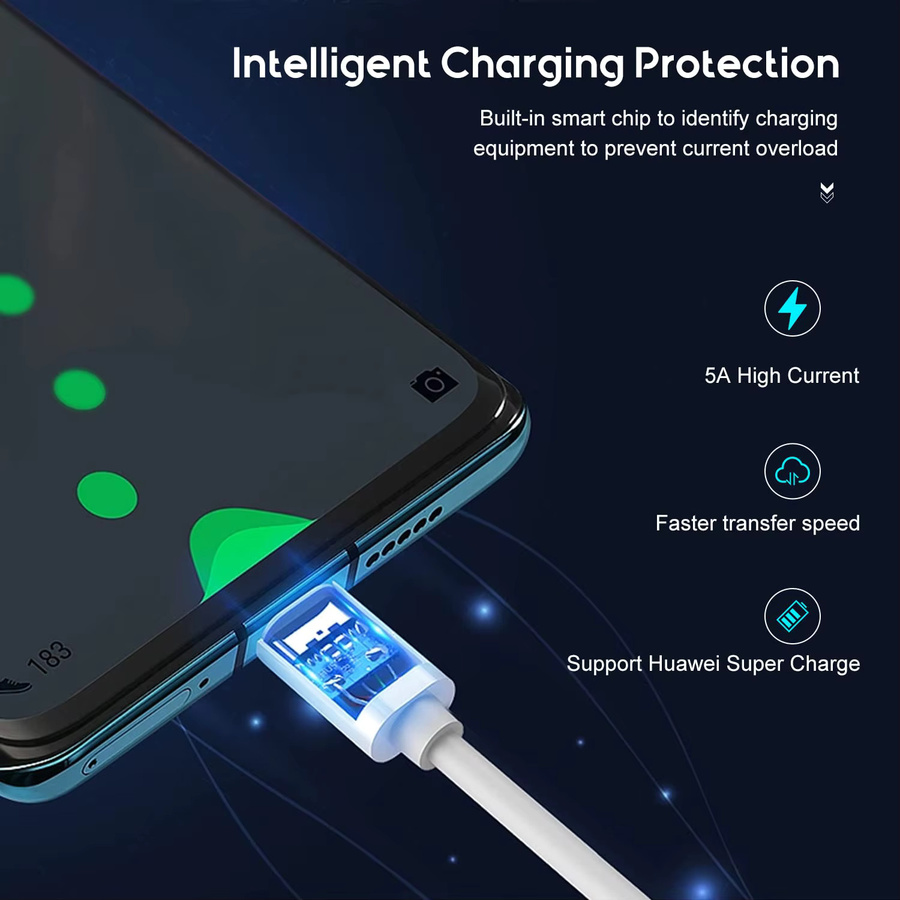 Nnbili USB Typ C Kabel für schnelles Laden mit 5A und 480Mbps Datenübertragung in Beige oder Weiß - Bild 4