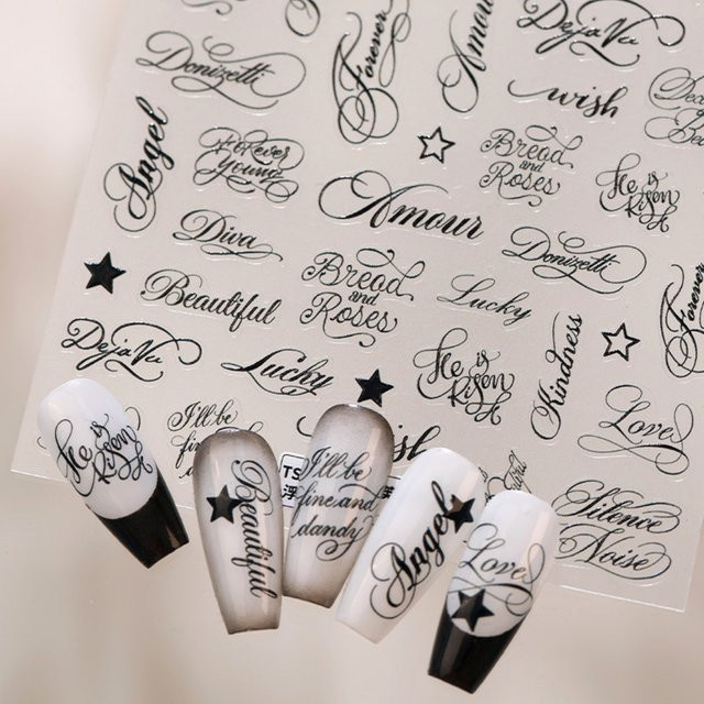 NAILFYOU Nagelaufkleber, schwarz, Unisex - Bild 1