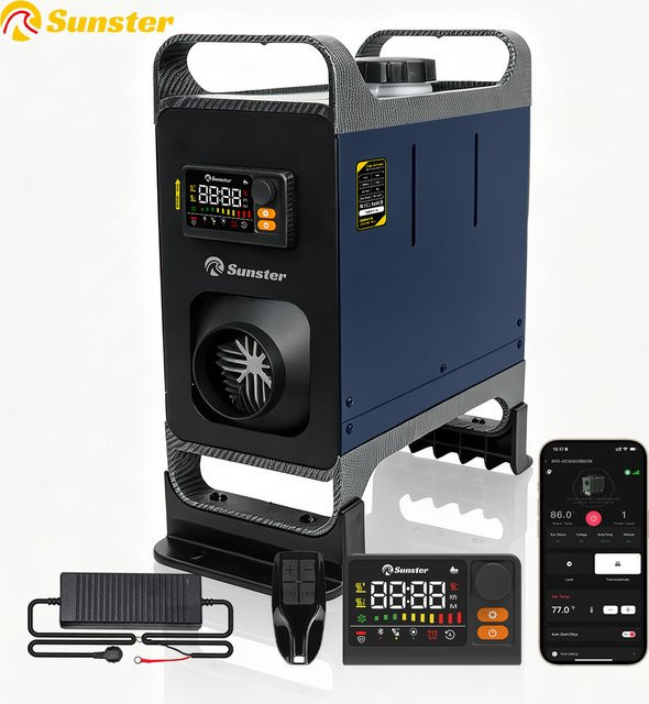 Sunster 8KW Diesel-Lufterhitzer All-in-One Tragbarer Standheizer mit APP-Steuerung für Camping und Wohnmobil, 12V/24V und 110-240V Dual-Power - Bild 1