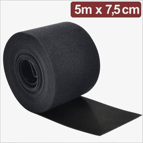 Quadrios 24CA311 Klettband zum Bündeln in Schwarz, Länge: 5 m, Breite: 7,5 cm - Bild 1