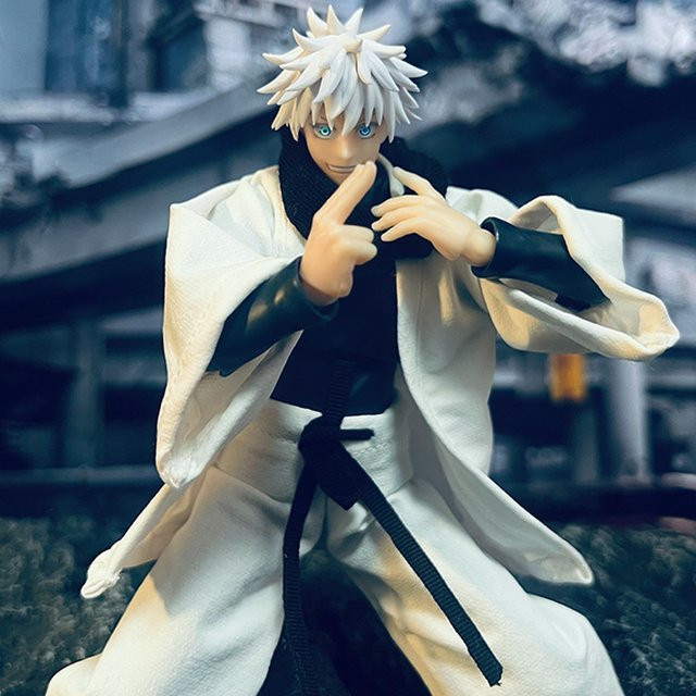 Bandai Jujutsu Kaisen Gojo Satoru Kleidungsset, weißer Mantel, Laternenhose mit Schal, Maßstab 1:12 - Bild 1