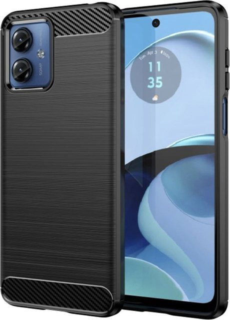 Techsuit Schutzhülle für Motorola Moto G14 in Schwarz mit Carbon-Optik - Bild 1