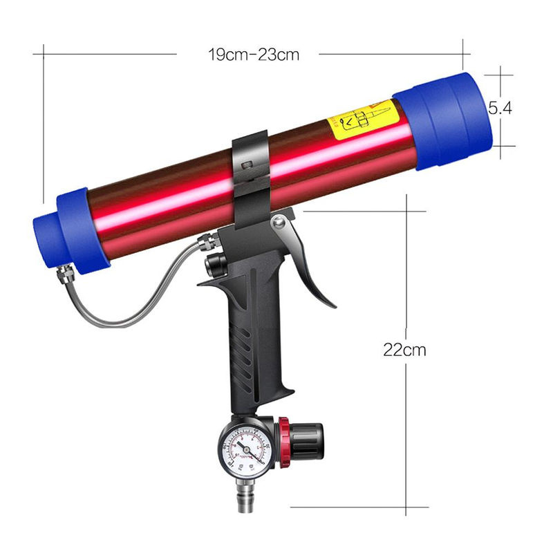 Kkmoon Pneumatische Glasklebepistole aus Aluminium in Multicolour, Einstellbarer Dichtstoff-Applikator für 310 ml Hartkleber - Bild 4