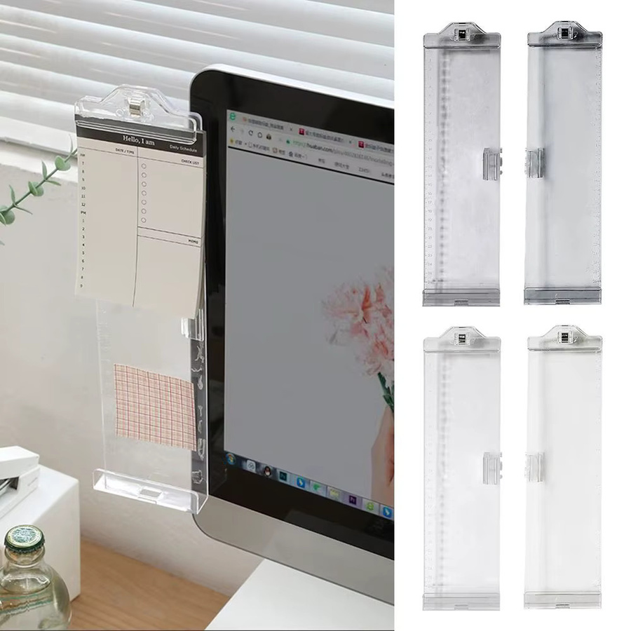 Multifunktionales transparentes Monitor-Memoboard aus Kunststoff mit Clip als praktische Notiztafel für deinen Computer-Display und Schreibtisch - Bild 2