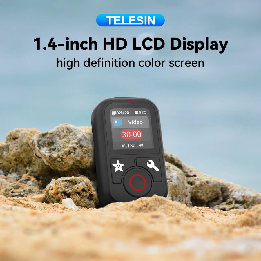 TELESIN Wasserdichte Bluetooth-Fernbedienung für GoPro Hero 13 12 11 10 9 8 Max in Schwarz mit Handschlaufe - Bild 1