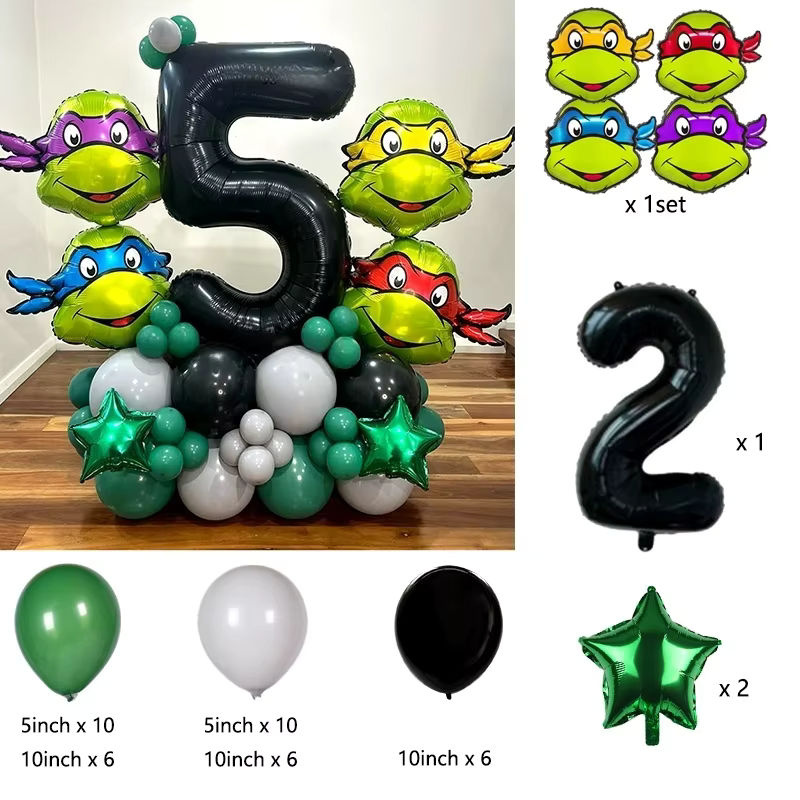 Bandai Ninja Turtles Ballon Set für Kindergeburtstage und Partydekorationen, mehrfarbig - Bild 2