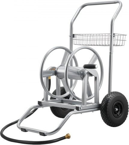 VEVOR Schlauchwagen in Silber mit zwei Rädern, Griff und Aufbewahrungskorb, H: 90 cm, B: 67,5 cm, T: 61 cm - Bild 1