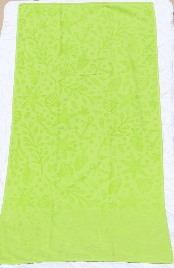 Sympathica Family Strandtuch aus Baumwolle in Apfelgrün, B/H: 75 x 150 cm - Bild 1
