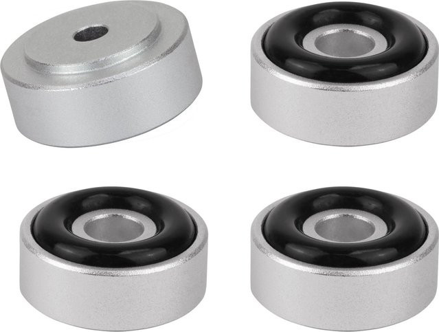 Dynavox Gerätefüße aus Aluminium in Silber mit Schraubbefestigung Ø 20 mm, 4 Stück - Bild 1