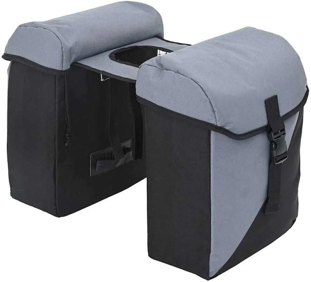 vidaXL Fahrradtasche aus Polyester in Grau und Schwarz, B/T/H: 31,5 x 15,5 x 40 cm - Bild 1