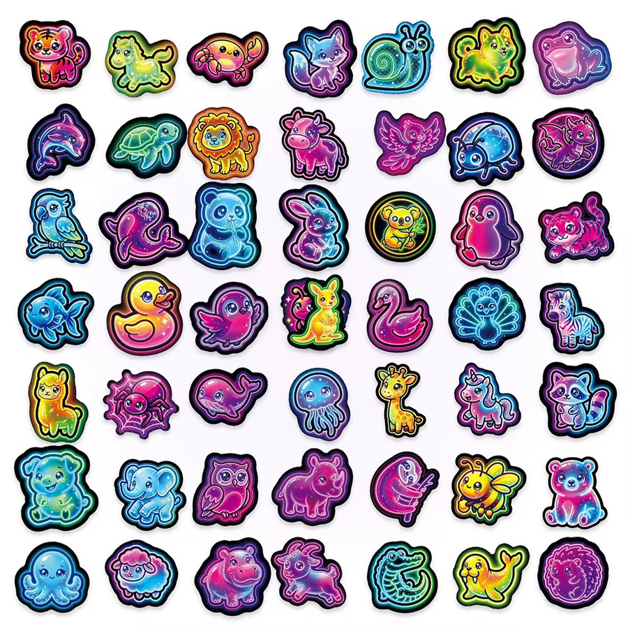 Rspctou Neon-Tier-Graffiti-Aufkleber, Cartoon-Sticker, 10 Stück, multicolour - Bild 4