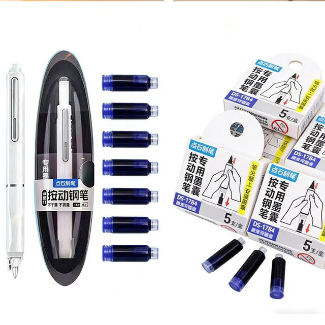 FangNymph Space-Time-Kapsel Tintenstift-Set mit 20 einziehbaren Rollerball-Stiften in Schwarz und Blau - Bild 1