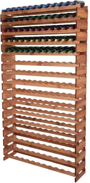 PROREGAL Weinregal VINOTECA FLEX aus massivem Kiefernholz, Braun geölt, H x B x T: 219 x 123 x 28 cm, Platz für 192 Flaschen auf 16 Ebenen - Bild 1