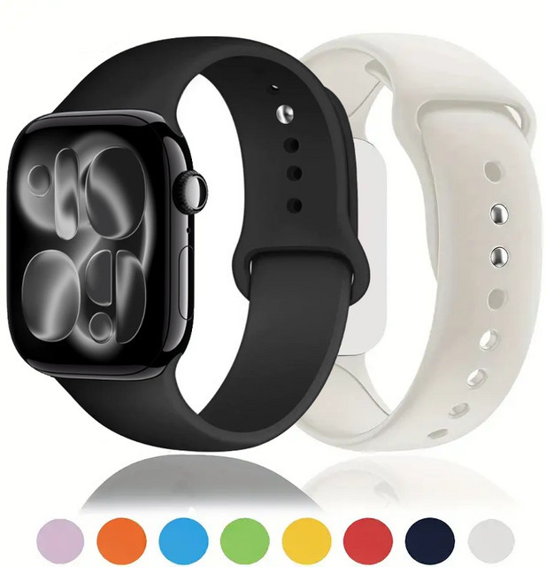 Silikonarmband für Apple Watch, Weiß, Unisex - Bild 1