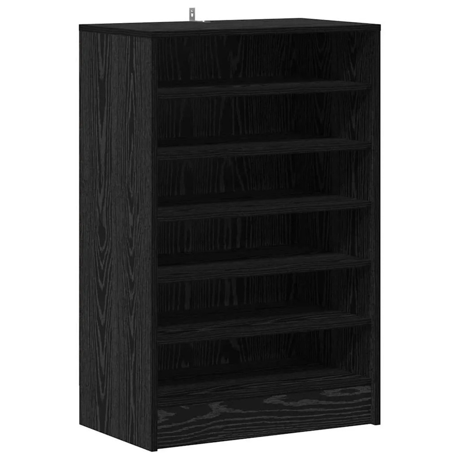 vidaXL Schuhschrank Eiche Schwarz modern aus Holzwerkstoff B: 60 cm, T: 35 cm, H: 92 cm - Bild 2