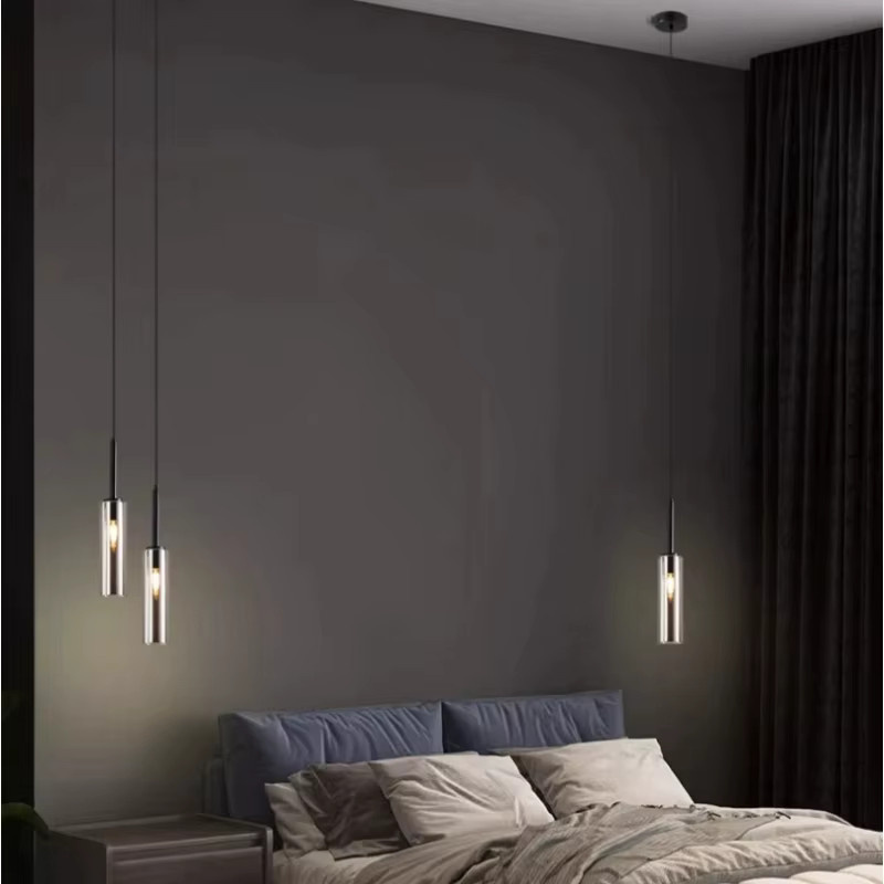 Claeted Nordic LED Pendelleuchte aus Glas in Transparent mit warmweißem Licht für Wohnzimmer, Schlafzimmer und Esszimmer - Bild 4
