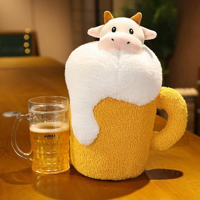 Yiran toy Seltsame Fuchs Kuh Mit Bierkrug, Plüschtiere, 38cm, ab 12 Jahre - Bild 1