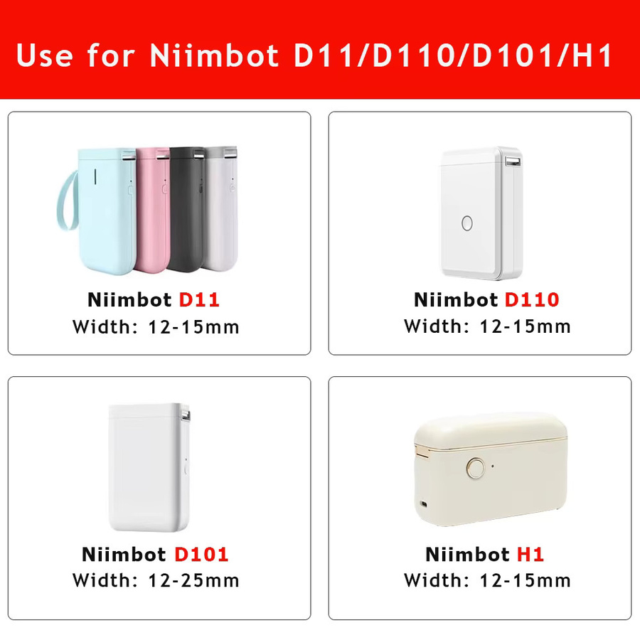 Niimbot Selbstklebendes Etikettenpapier für D11 D101 D110 H1S, Weiß, wasserfest und ölbeständig - Bild 2