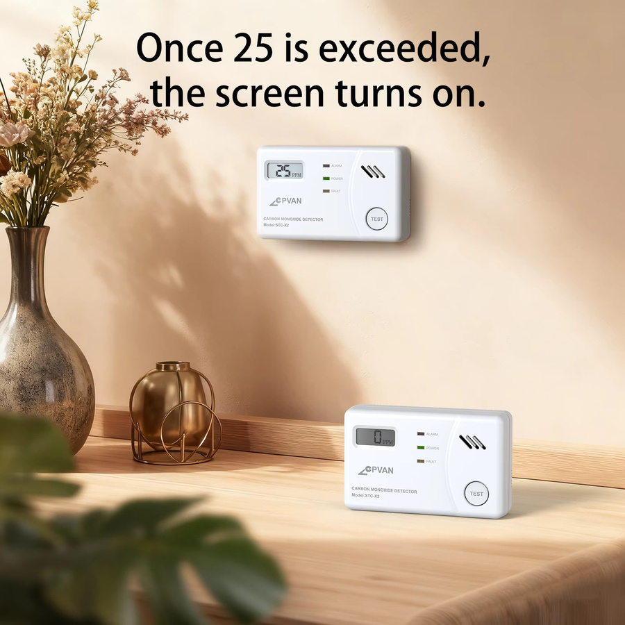CPVAN Kohlenmonoxidmelder in Weiß mit 10-Jahres-Batterie und 85dB Alarm nach EN50291-Standard für Wohnmobile - Bild 3