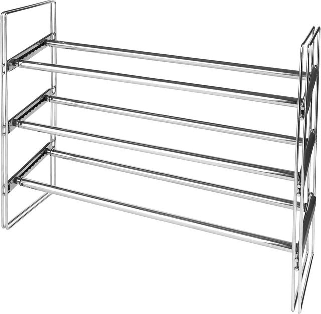 LIVARNO Schuhregal ausziehbar aus verchromtem Metall in Silber, B/T/H: 64,0 x 22,5 x 50,5 cm - Bild 1