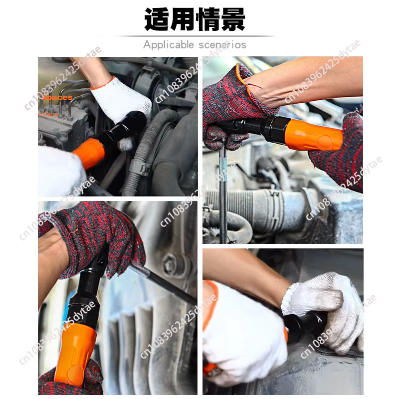 Pneumatischer Mini-Ratschenschlüssel in Silber und Orange mit leistungsstarkem Windauslöser für vorne und hinten - Bild 4