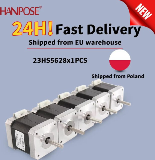 HANPOSE Nema 17 Schrittmotor 17HS8401 Set mit 5 Stück 4-adrigen DuPont-Kabeln für 3D-Drucker, Länge: 48 mm, 1,8A - Bild 1