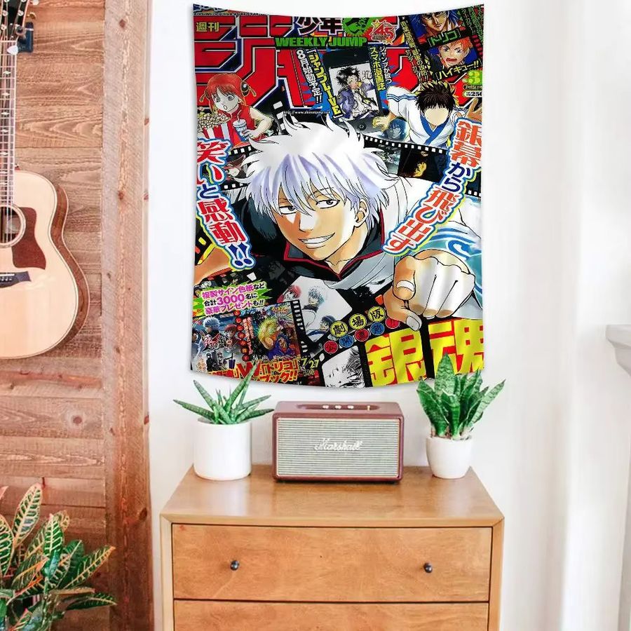 Potdemiel Gintama Anime Wandteppich im Bohemian-Stil, Mehrfarbig, Rechteckig - Bild 2