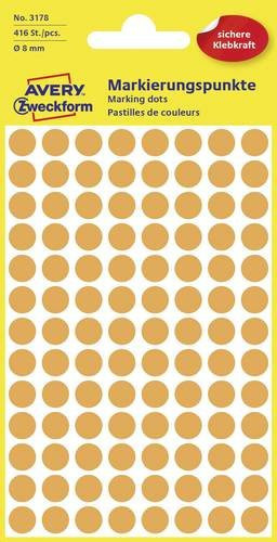 Avery Zweckform Markierungspunkte 3178 Etiketten Ø 8 mm Leucht-Orange Permanent haftend aus Papier - Bild 1